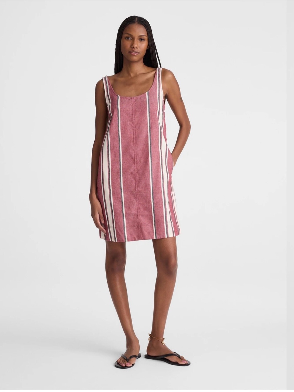 Madewell Striped Sleeveless Shift Dress